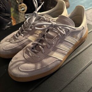 Adidas Men's Light Gray Suede Sneakers